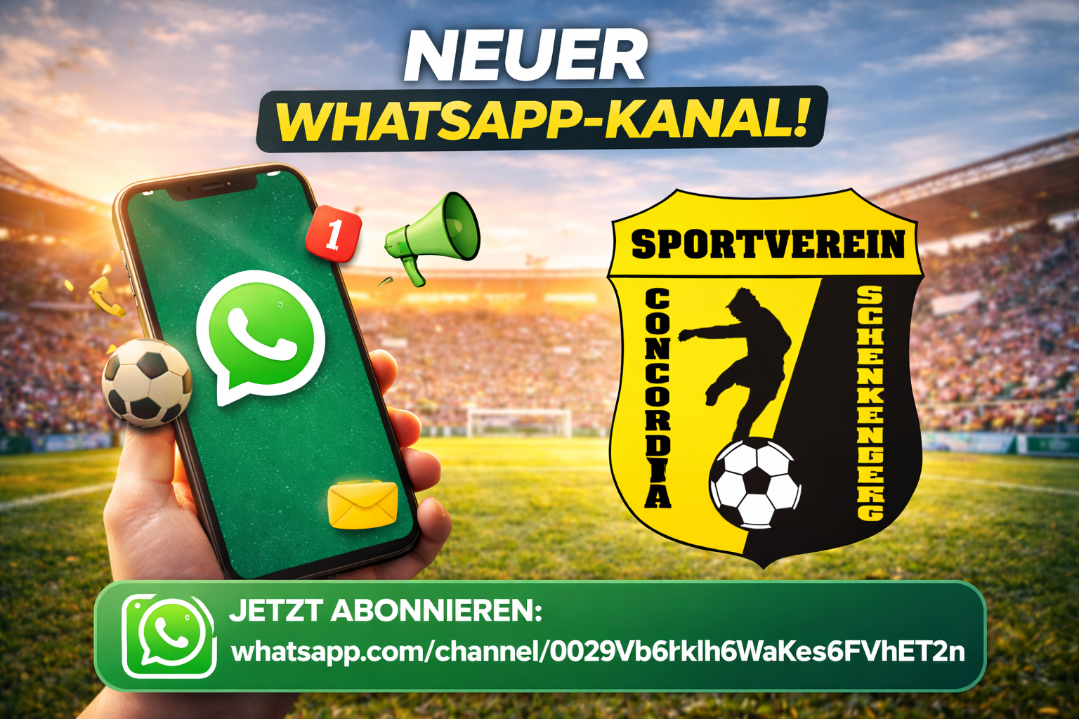 Neuer offizieller WhatsApp-Kanal des SV Concordia Schenkenberg