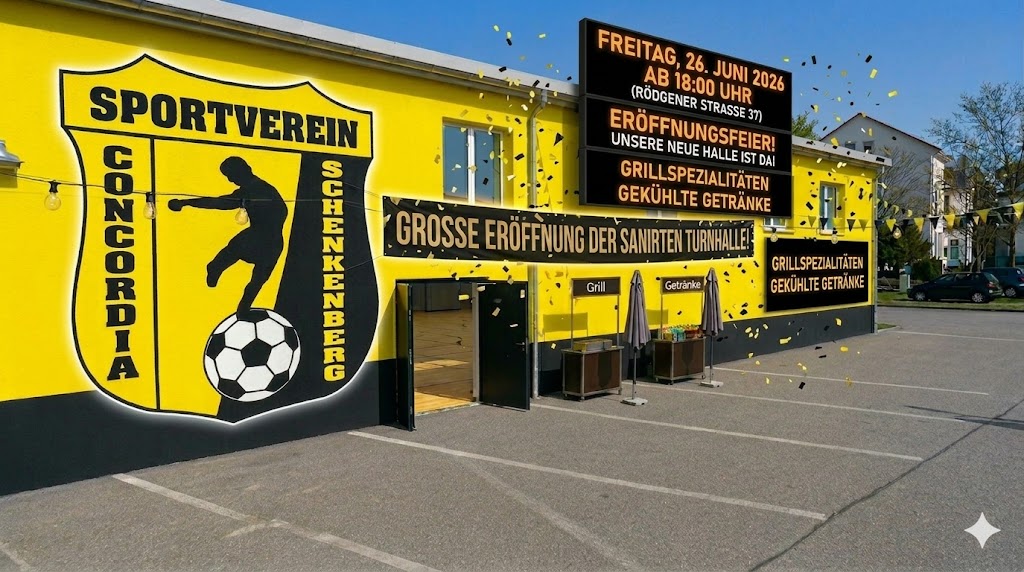 Einweihungsfeier unserer Turnhalle in Schenkenberg – sanierte Sporthalle SV Concordia